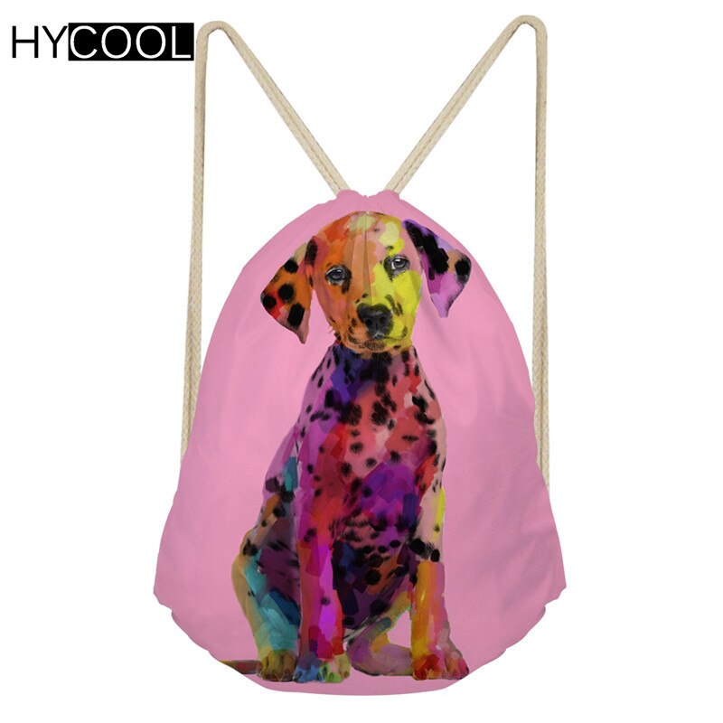 Hycool sporttas met trekkoord, klein, kinderen, jongens, meisjes, voor fietsen, hardlopen, buiten, 3d hondenprint, sporttas, fitnesstas: Cc1369 z 3