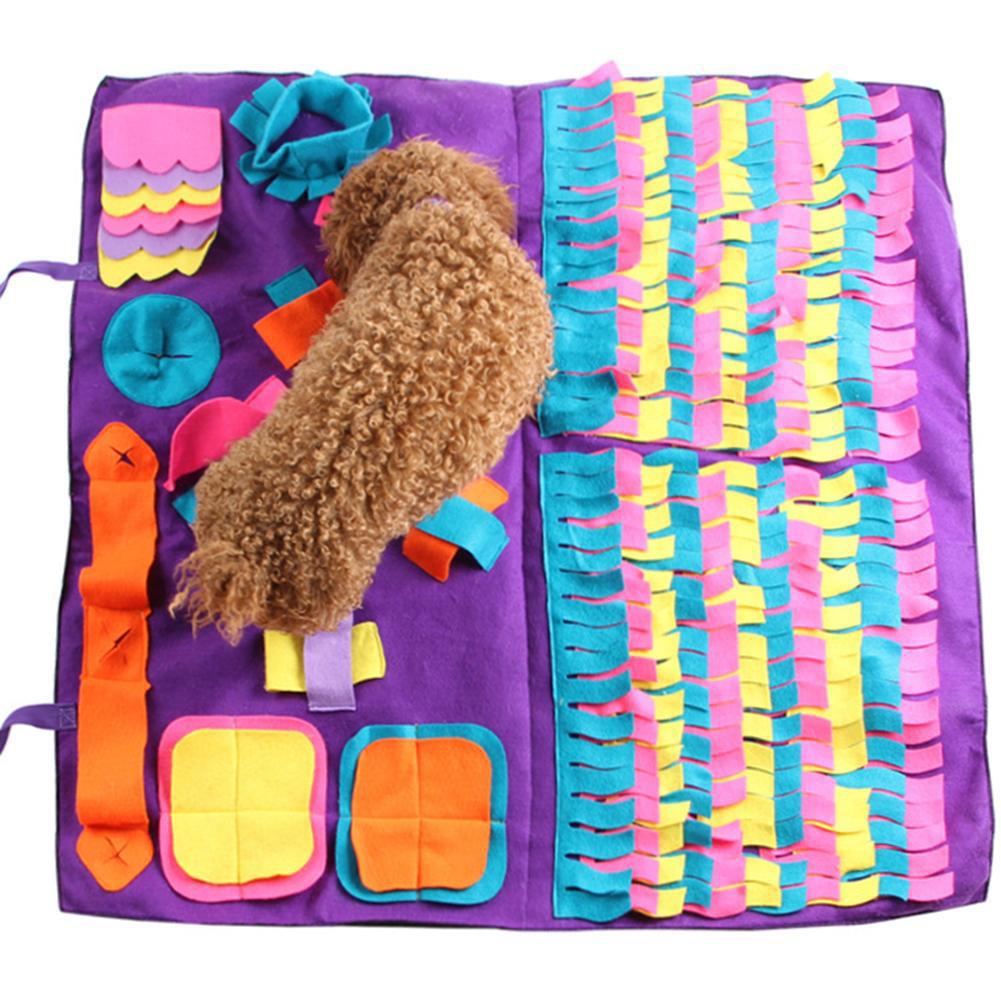 Pet Dog Sniffing Mat Find Food Training Blanket Detachable Stitching Dog Mat For Relieve Stress Puzzle Sniffing Nosework Blanket: Default Title