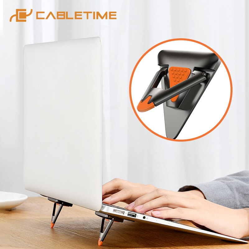 CABLETIME Triangle Laptop Stand Metal Foldable Durable Holder for Macbook Tablet Laptop Notebook Bracket C410