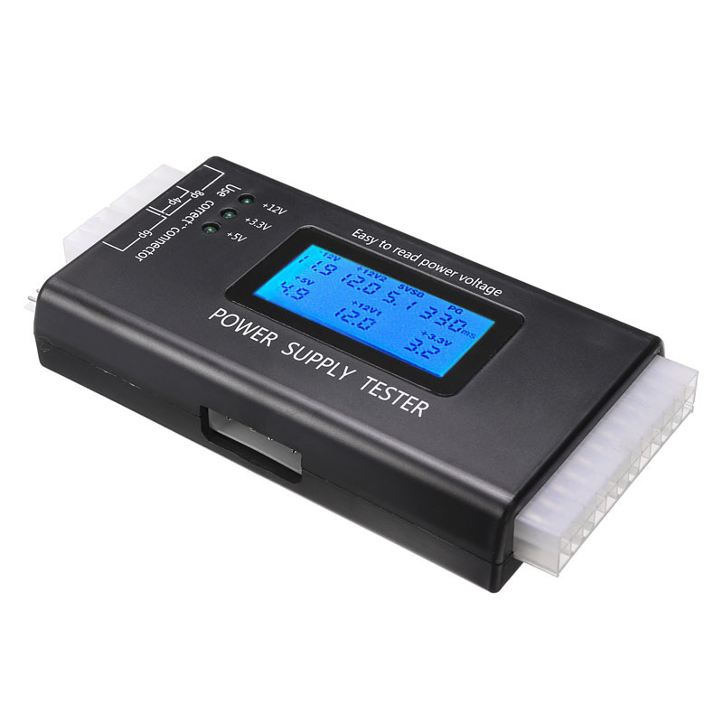 For Computer Testing 1pc PC Computer LCD 20/24 Pin 4 PSU ATX BTX ITX HDD Digital Power Supply Tester Support 4 6 8 20 Interface