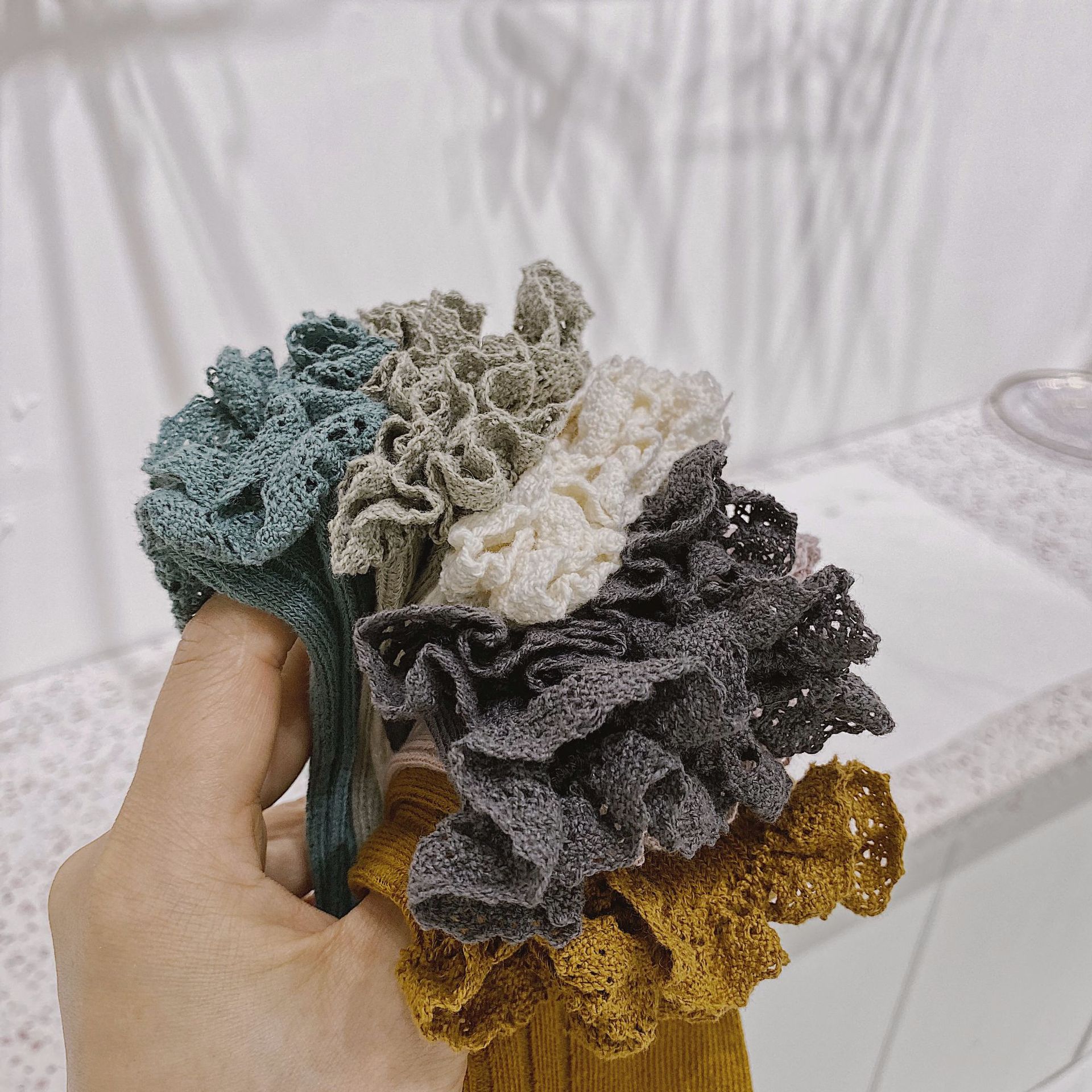 Neue Herbst Koreanische Stil Baby Mädchen Spitze Prinzessin Socken SchöNe Kleinkinder freundlicher Gestrickte Socken 6 Paare