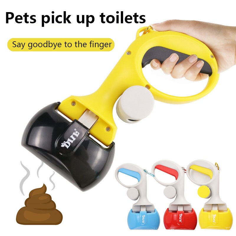Pet Dog Poop Scooper Easy Pick Up Outdoor Convenient Puppy Cat Waste Feces Pooper Picker Cleaner Poop Remove Clamp Cleaning Tool
