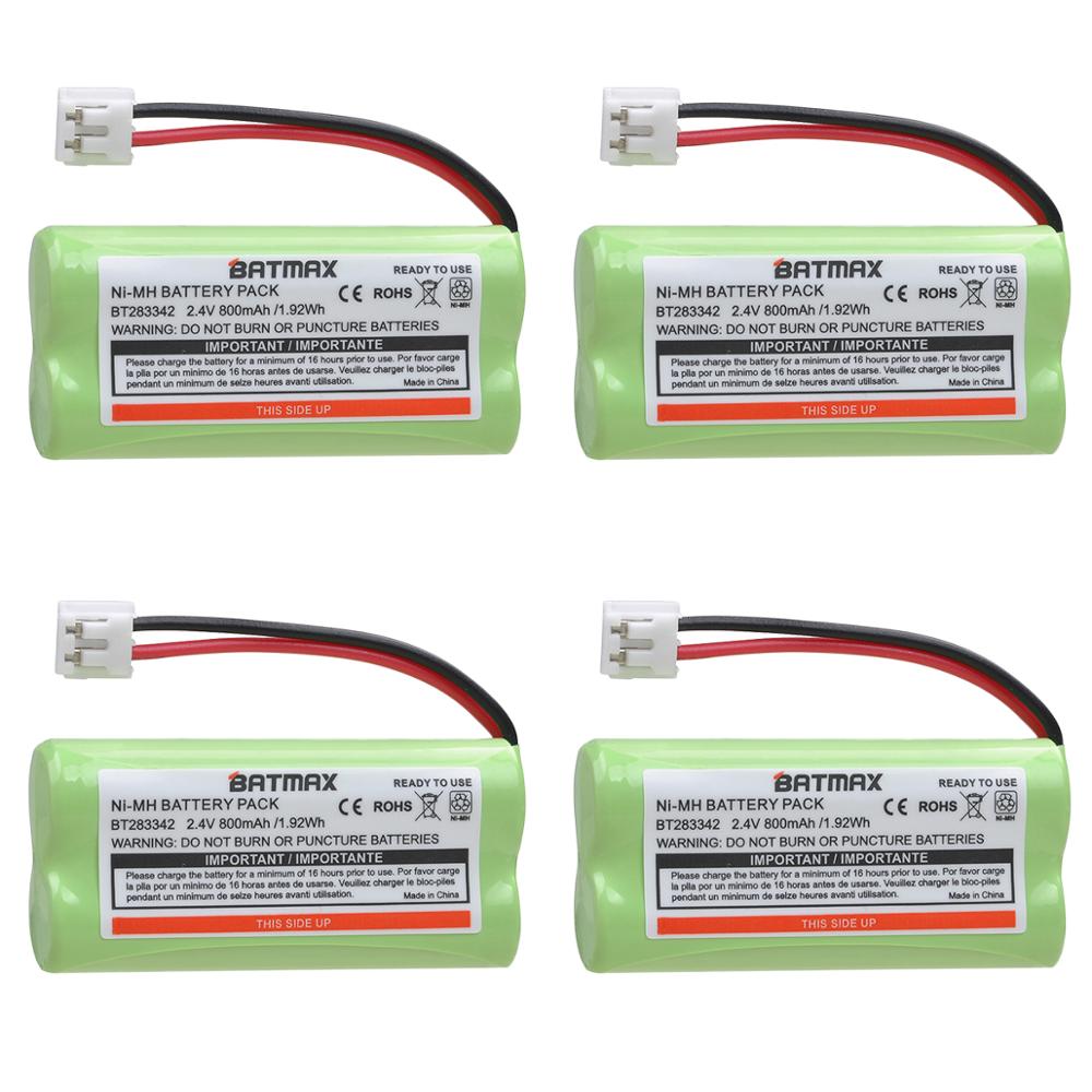Batmax 2.4V 800mAh NIMH Battery Pack for VTech BT166342 BT266342 BT183342 BT283342 TL90070 2.4v battery: 4 battery