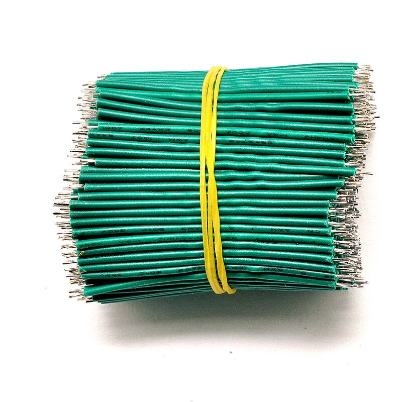 100 stk / parti tin-belagt breadboard pcb loddekabel 24 awg 5cm flyvejumper wire kabel tin leder ledninger stik ledning: Grøn