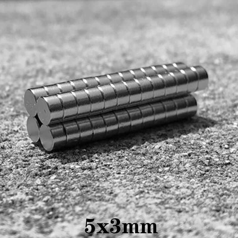 Imán potente redondo pequeño de 5x3mm, imán potente de neodimio de 5x3mm, imanes permanentes de neodimio de 5x3mm, 20 ~ 1000 Uds.