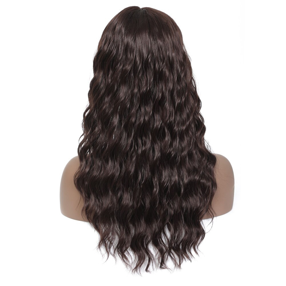 X-TRESS-pelucas sintéticas con malla frontal para mujeres negras, pelo largo de 20 pulgadas, marrón claro, onda Natural, parte media, peinados suaves