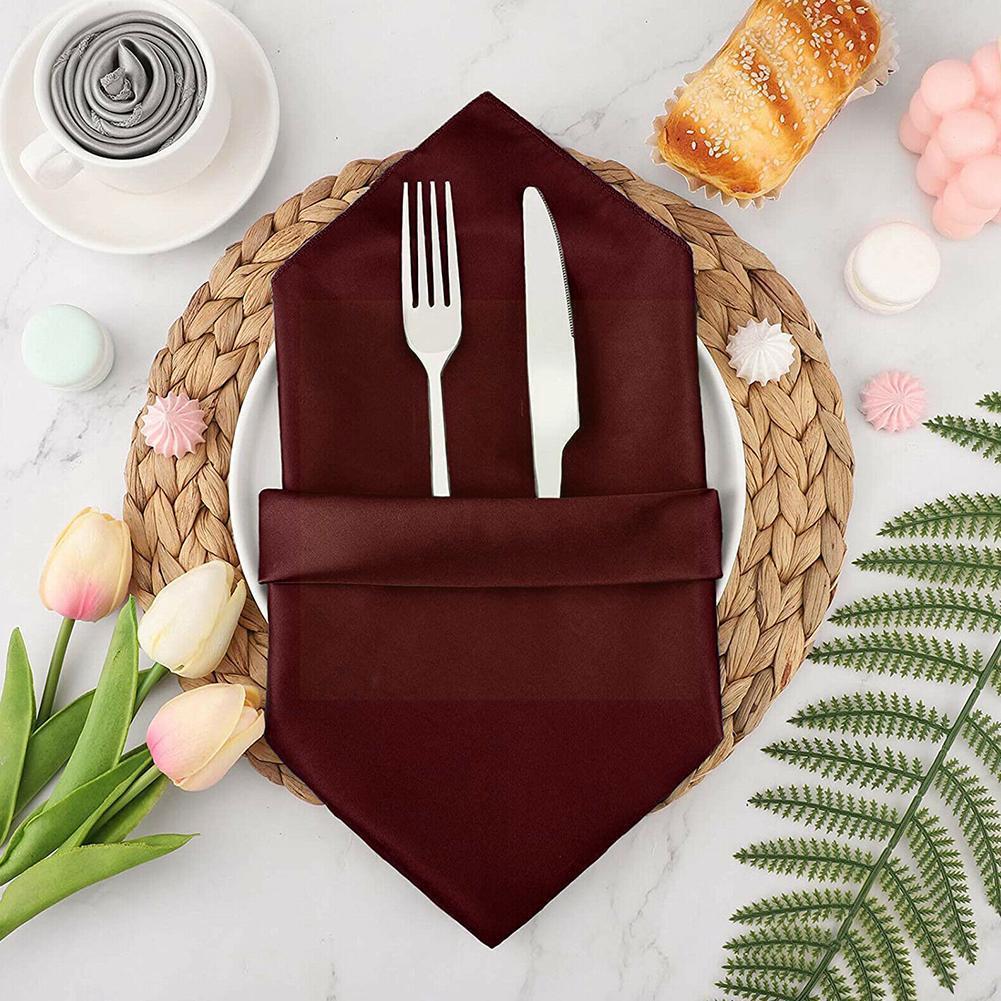 30*30cm Square Napkin Cloth Hotel Restaurant Napkin Cloth Seaming Mouth Napkin Satin Satin Placemat High-density Cloth Hote R7b4