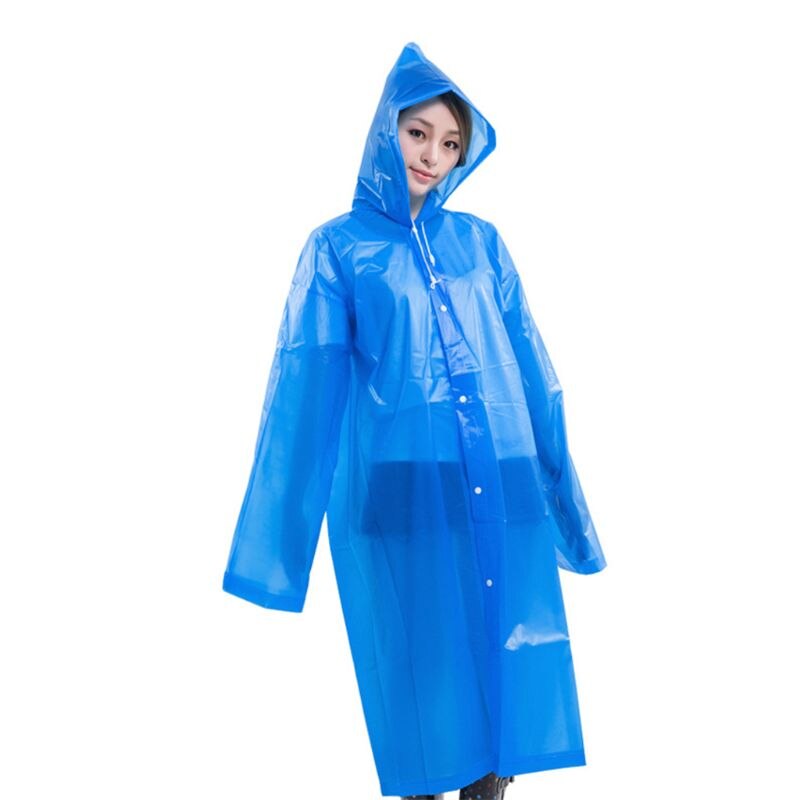 Waterdichte Wijde Mouw Regen Poncho Licht Eva Lange Stijl Verdikte Regenjas Cover: DB