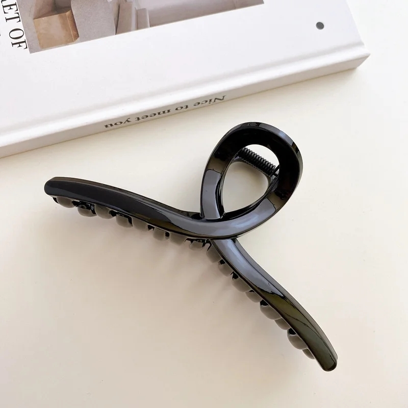Pinzas para el pelo con lazo geométrico para mujer, horquillas de Metal grandes, pasadores, accesorios para el cabello, Vintage Simple, ,: Azul oscuro