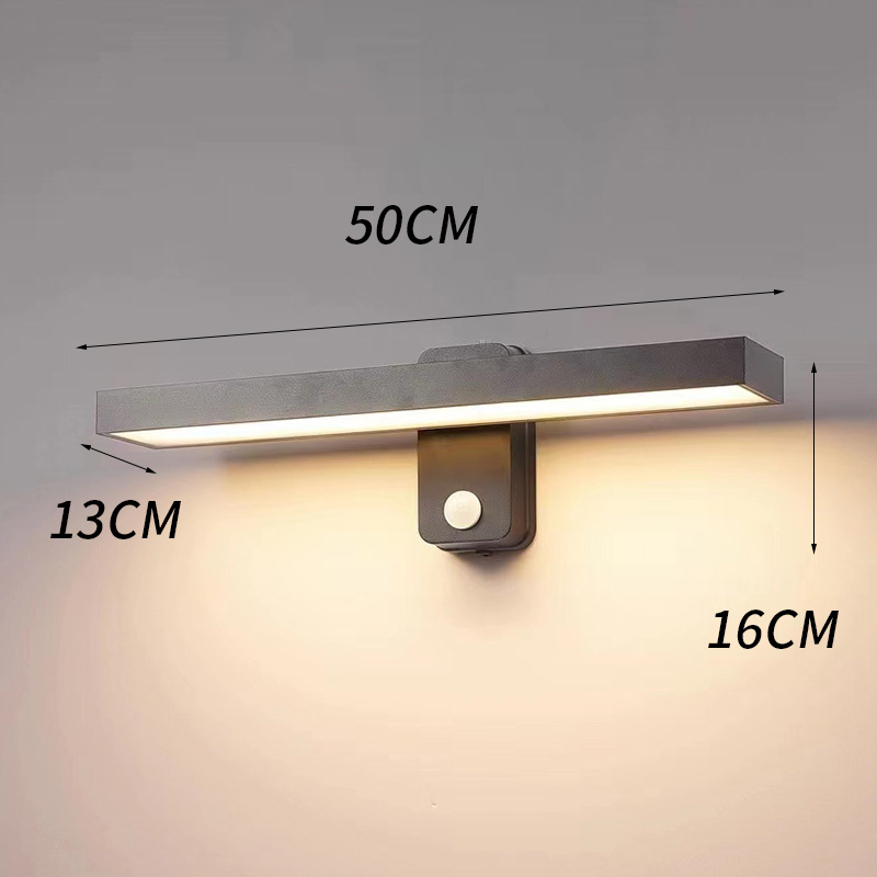 Bevægelsessensor udendørs drejelig firkantet verandalampe vandtæt  ip65 balkon have gårdhave væglampe tuya rgb led væglampe: Grøn