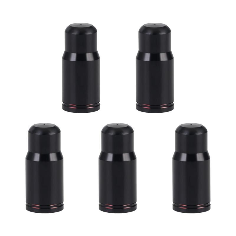 5 uds. Cubierta de polvo de válvula de Presta de bicicleta de aluminio tapones de neumáticos tapones valvula presta: Black
