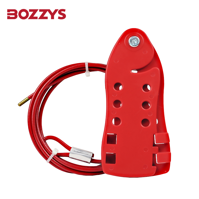 BOZZYS Adjustable Cable Lockout Tagout Locks Red Nylon Cable Lockout Device With Stainless Steel Cable Prevent Accidental Operat: black