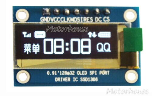 SSD1306 SPI 0.91" 128x32 R3 DC 3.3-5V White OLED LCD Display Module AVR PIC for Arduino