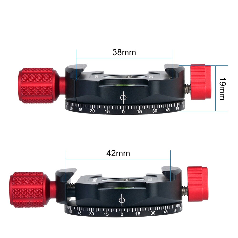 Andoer PAN-C3 Panoramic Tripod Head Clamp Adapter Aluminum Alloy with Quick Release Plate for Arca-Swiss AS Standard QR Plates