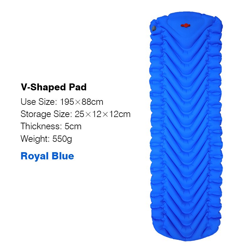 Lightweight Self-inflating Sleeping Pad Air Mattress Camping Tent Sleeping Bag Pad Picnic Beach Cushion Outdoor Sleeping Mat: V.S Royal Blue