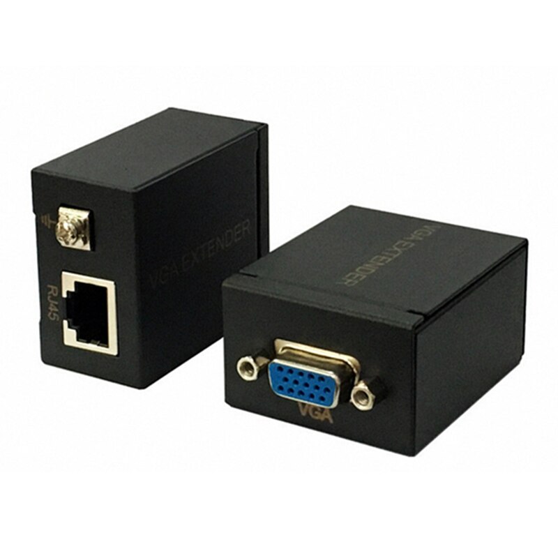 60M Vga Extender 1X1 Splitter RJ45/Cat5e/6 Ethernet Kabel Ethernet Adapter Versterker Ondersteuning Monitor projector Hdtv Pc
