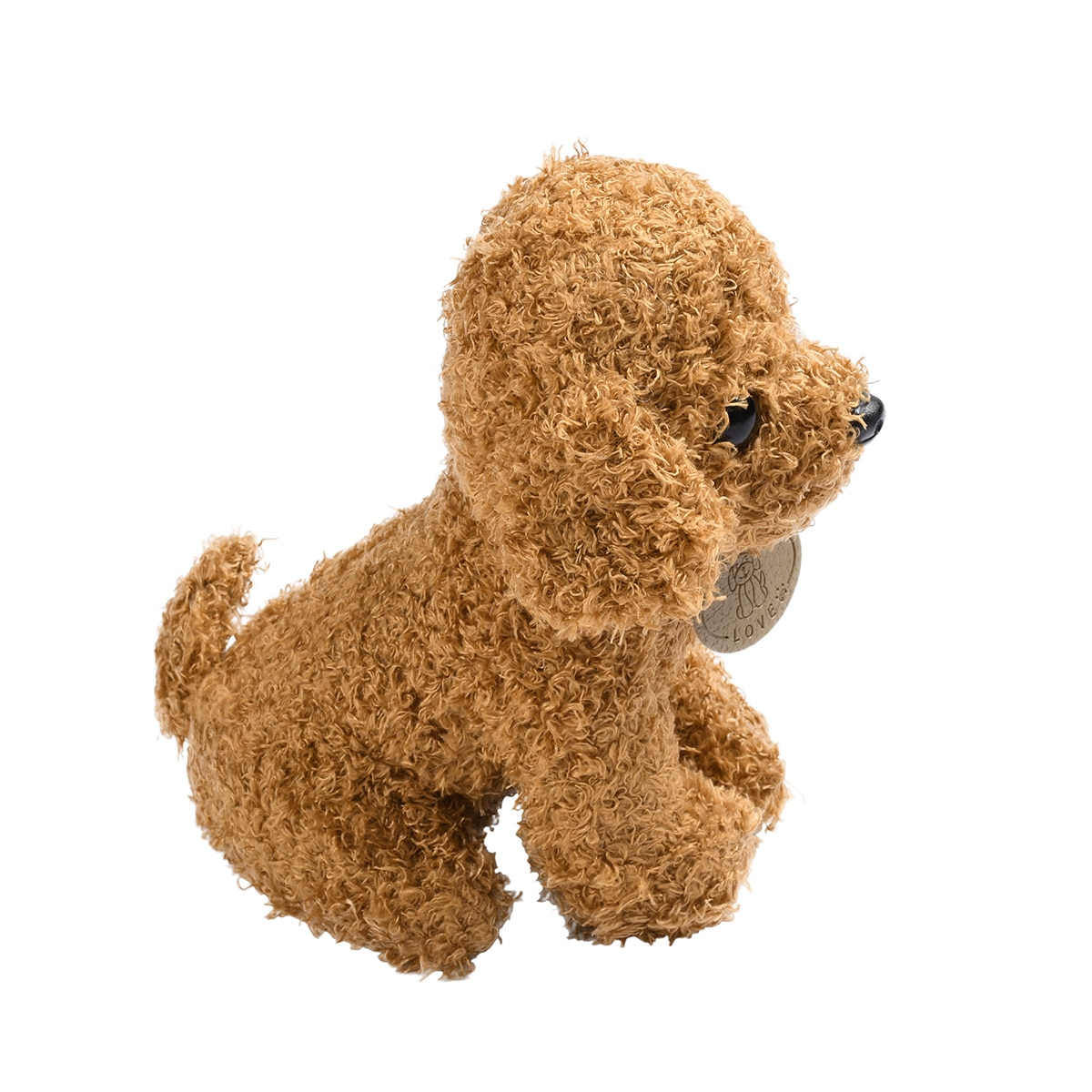 Søt simulering bamse hund dukke plysj leker valp hund dukke bursdag julefest år til låve jenter takrenne: Mørkerød
