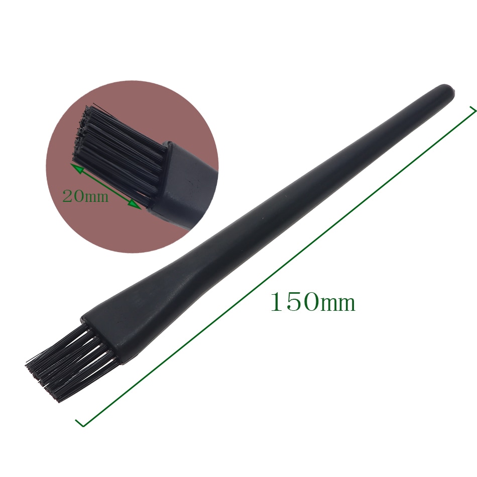Brosse antistatique en matériau dur noir, planche industrielle, nettoyage et dépoussiérage, brosse électrostatique de protection, brosse à manche droit