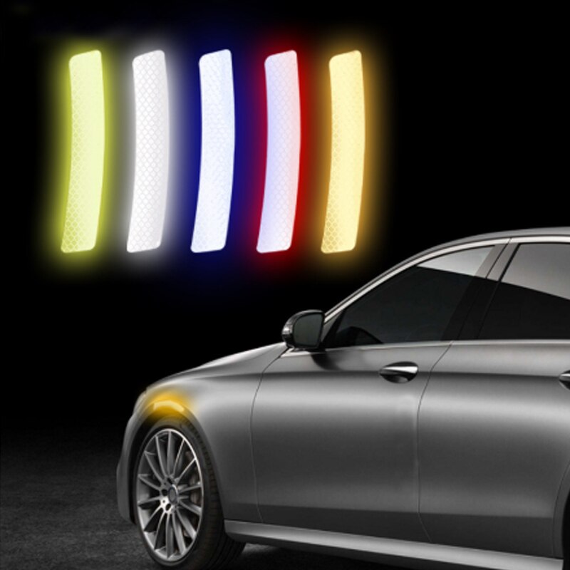 10pcs Car Reflective Sticker Styling Decal Reflector Tape Warning Wheel Rim Eyebrow Warning Light Stickers Safety styling