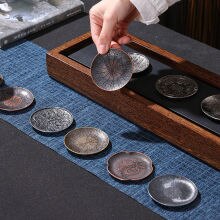 1Pc japonia metalowa podstawka ze stopu uchwyt na kubek spodek herbaty Potholder zestaw do herbaty Kung Fu ekologiczne ceremonia akcesoria Coaster 6.9Cm