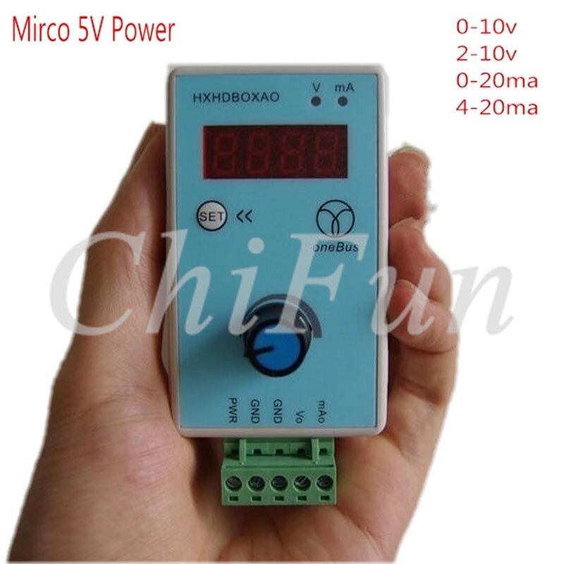 Handheld type 0-10 v/2-10 v 0-20mA/4-20mA Signaal generator DC15-27V of micro USB power analoge uitgang