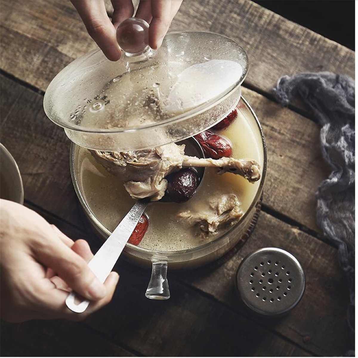 Helder Hittebestendig Glas Fornuis Pot Soep Warmte Kom Voedsel Melk Thermische Fornuis Verwarming Pot Keuken Gereedschap Kookgerei 1.5/1.7L