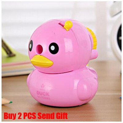 Sacapuntas de lápiz para estudiantes de goma, bonita forma de pato, papelería para estudiantes, compra 2 uds enviar , 3083: Pink Duke