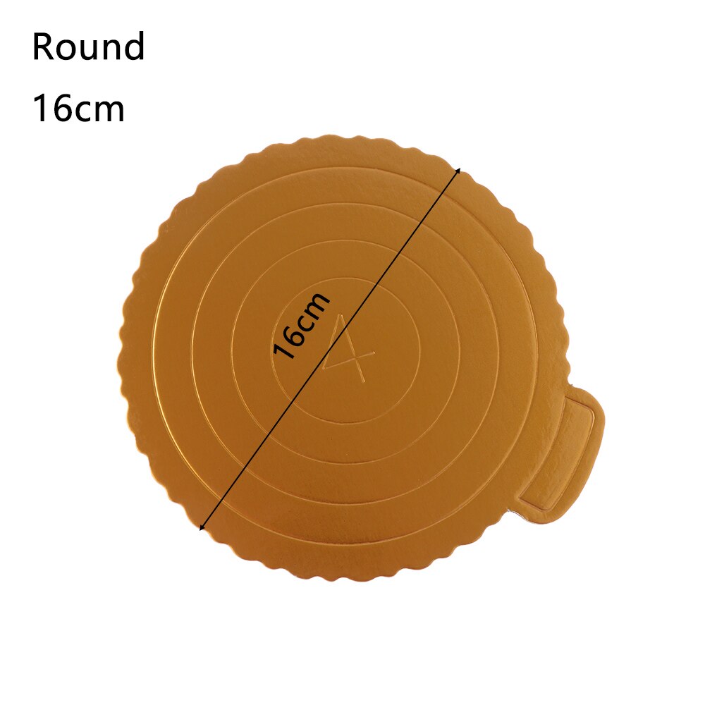 Mousse Cake Boards Gold Paper Cupcake Dessert Display Tray Pastry Baking Mat Cake Decor Tool Kitchen reposteria pasteleria Tool: 16cm Round