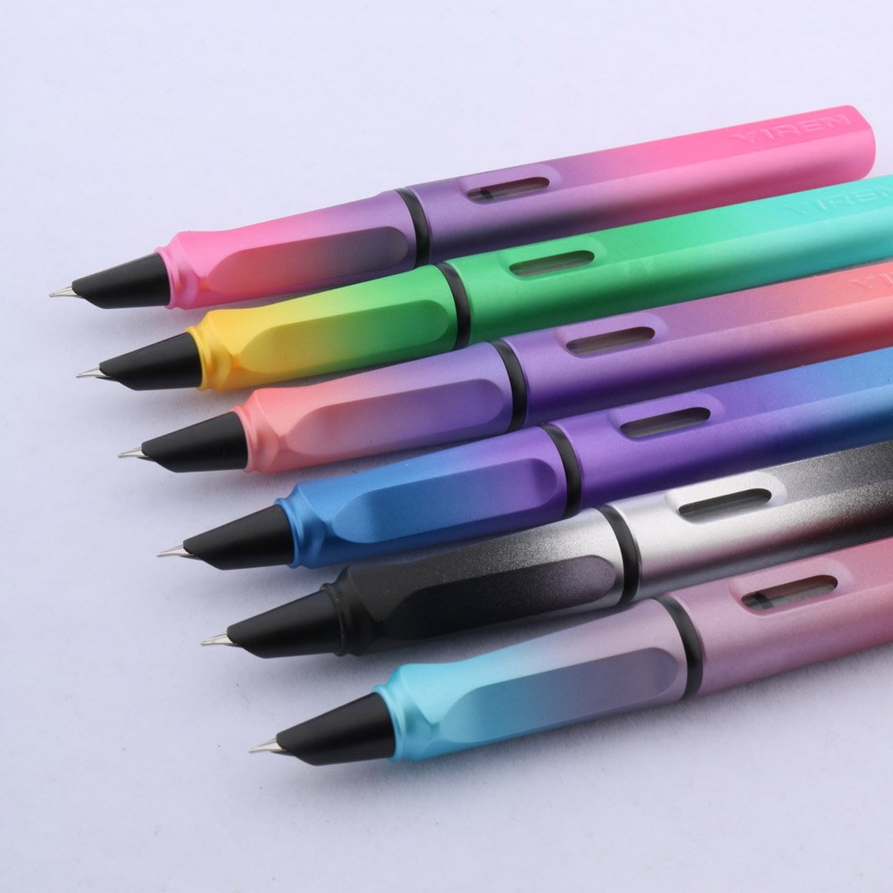 ¡Novedad de ! Pluma estilográfica de lujo de 0,38mm con degradado, material Rosa esmerilado para negocios, oficina y escuela, plumas de tinta de escritura