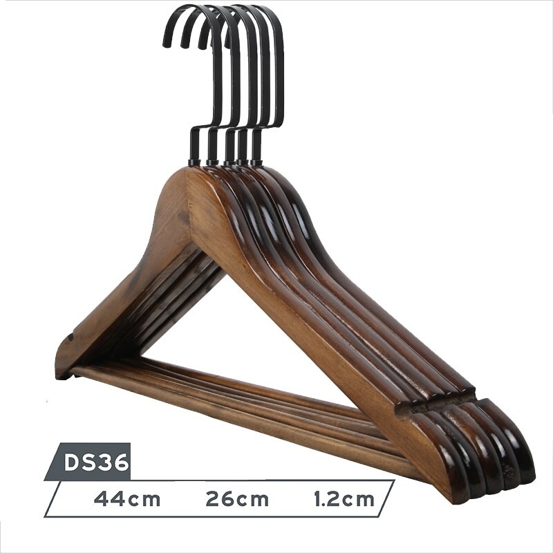10 Teile/satz Erwachsene extra-Große Feste Holz und Metall Haken Holz KleiderbüGel Mit Kerben Nicht-Unterhose Metall Haken für Kleidung W2760