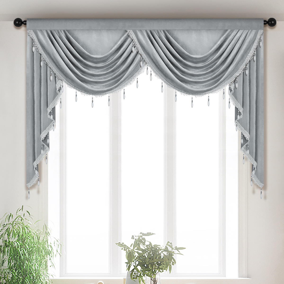 Rideau de cantonnière en tissu velours de style européen, cantonnière en tissu velours italien pour la décoration intérieure, poche la plus récente, divers documents au choix, cascade, 1PC