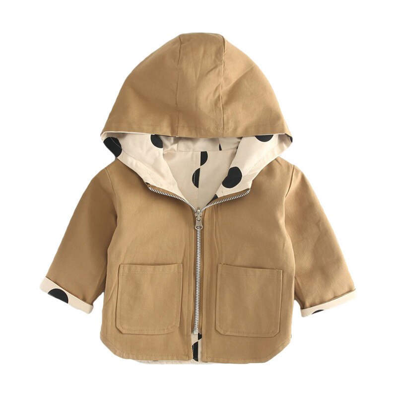 Spring Autumn Girls Double Sided Jackets Baby Boys Kids Outerwear Letter Casual Sport Hoodied Coat Children Clothing Trench Coat