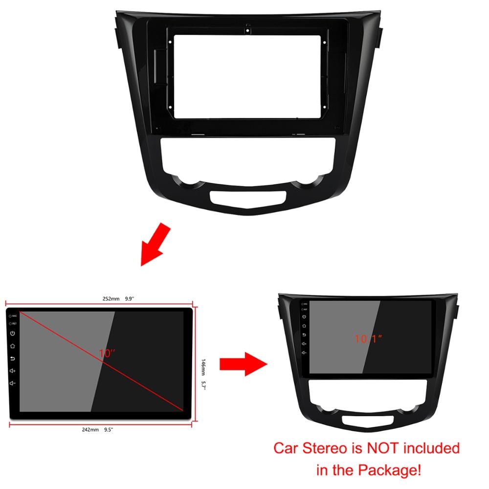 10.1 Inch Car Fascia For Nissan X-Trail Dashboard Mount Installation Fascias Panel In-dash Double Din Car Dvd Frame