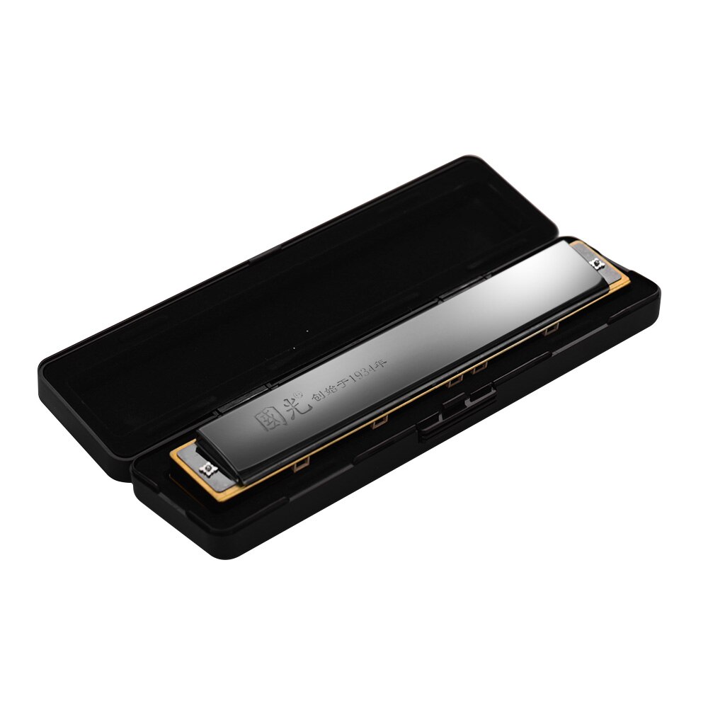 28 Gat Breed Scala Harmonica Sleutel Van C Tremolo Harmonica Mouthorgan Professionele Wind Instrument Zwart/Goud/Zilver