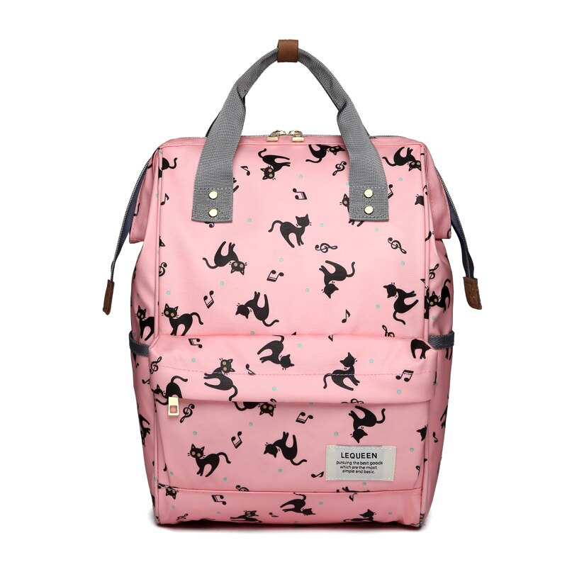 Lequeen Mommy Backpacks Nappy Bags animal bear print Diaper Bags Maternity Backpack Small Waterproof Travel Bag LPJ10: LPB06-pink