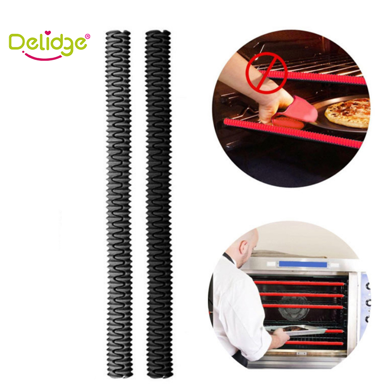 2Pcs Silicone Oven Rack Guards Kitchen Oven Shelf Rack Edge Liner Cover High Temperature Protection Oven Rack Shield