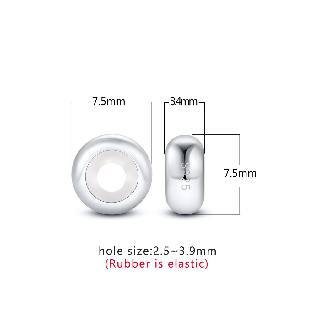 2pcs/Lot Round Spacer Beads Silicone Rubber Smooth Spacer Stopper Beads Fit Bracelet Bangle DIY Jewelry Making Charms 4 Color