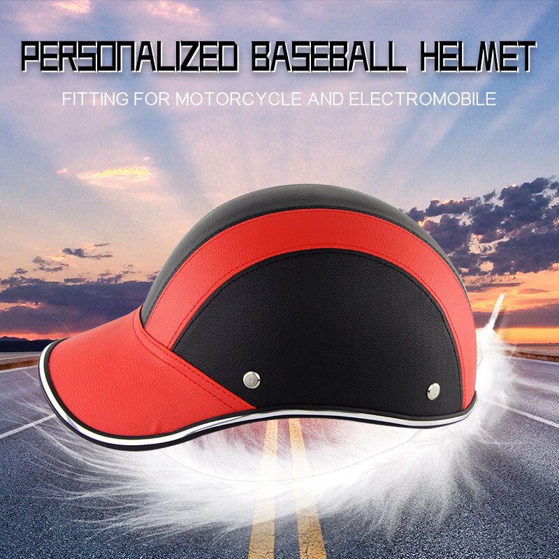 Motorhelm Half Open Gezicht Baseball Cap Ademend Afneembare Voering Verstelbare Stap YA88