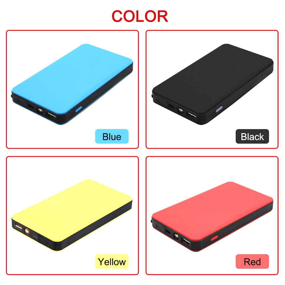 Portabel mini slim 20000 mah bil hoppstartare powerbank 12v motor batteriladdare booster bilbatteri startladdare
