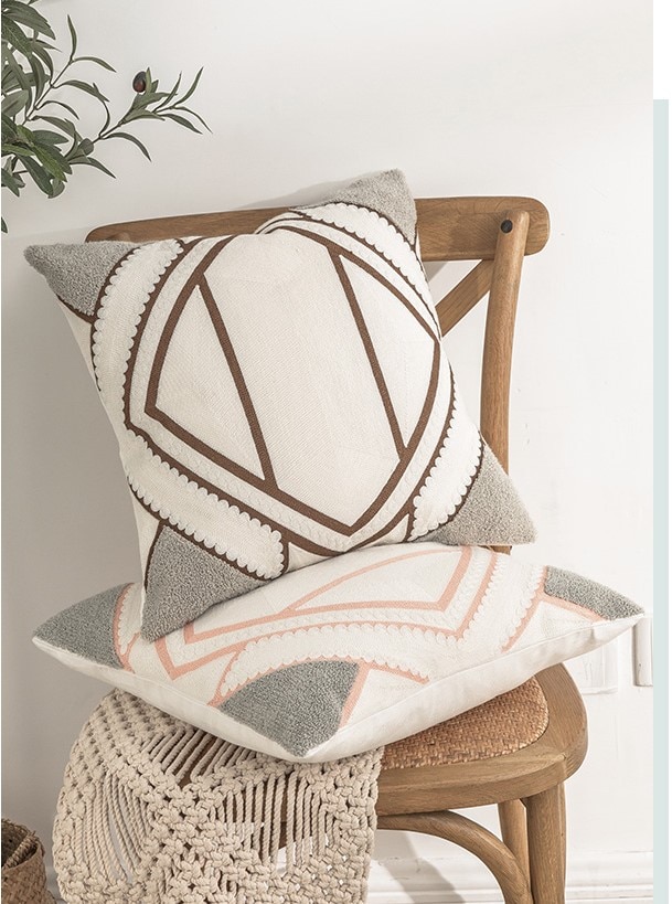 Keltainen harmaa vihreä pistekangas kirjonta tyynynpäällinen abstrakti geometrinen tyynynpäällinen kodin koristeellinen tyynyliina 45 x 45cm