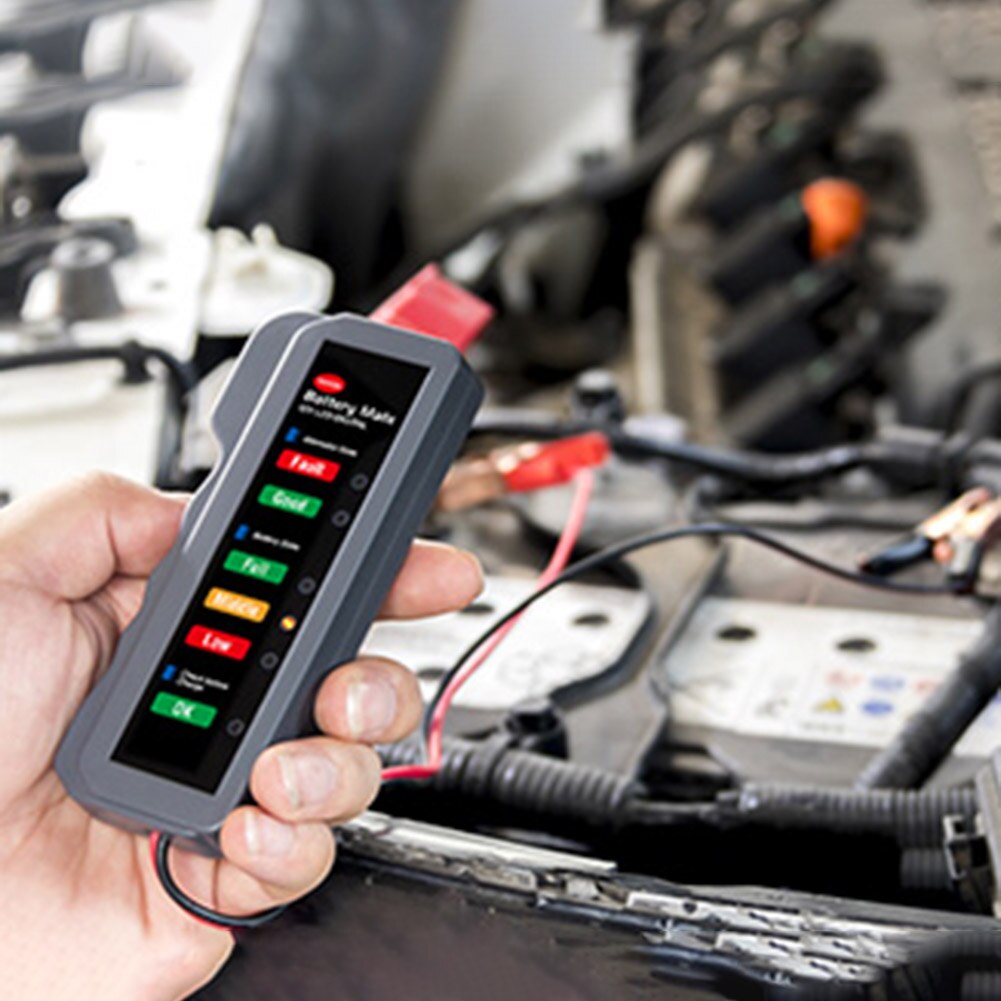 12V Auto Digital Battery Tester Alternator 6 LED Light Car Diagnostic Tool