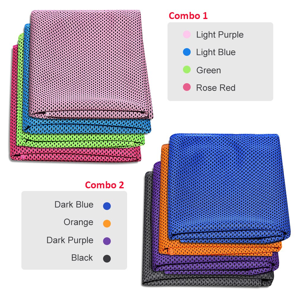 Lot de 4 serviettes refroidissantes, respirantes, absorbant la sueur, pour le Yoga, le Fitness, le Camping, les loisirs