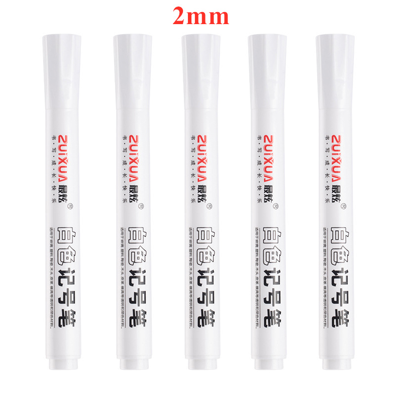 1/3/5 Stück weiße Markierungsstifte, 1,0 mm, 2,0 mm, schnell trocknend, dauerhaft, ölig, wasserfest, Farbe, Reifenmarkierungen, Graffiti-Stifte: Licht Grau