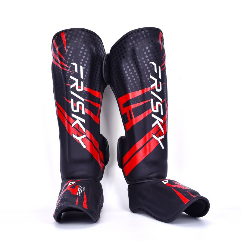 Boxing Taekwondo Shin Guards MMA Leg guards Instep Pads PU Leather Kicking Muay Thai Sanda Training Ankle Support Leg