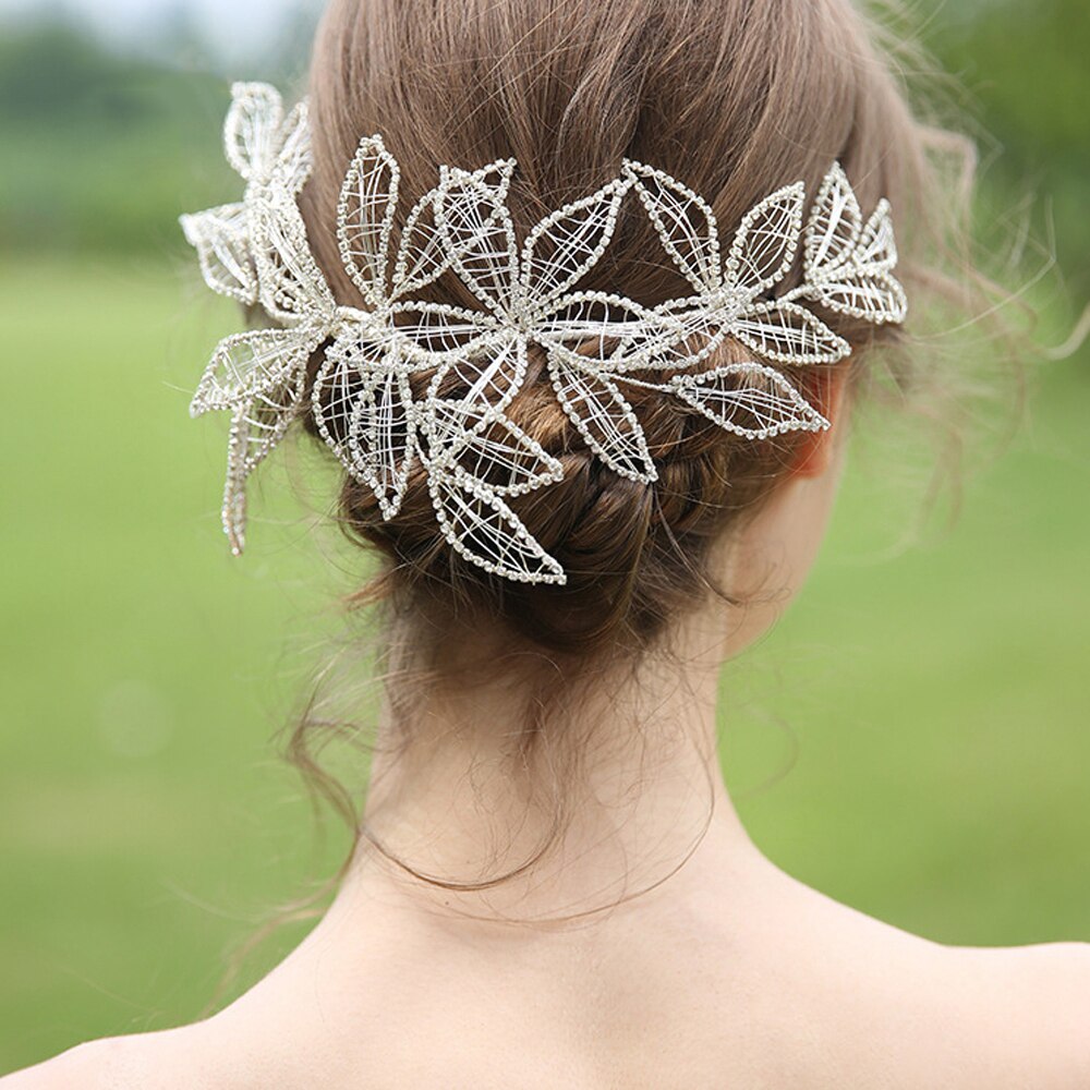 Zilveren kleuren kristal bruids sieraden sets dames mode tiara's oorbellen choker ketting trouwjurk bruids kroon sieraden set – koop de beste producten in de online winkel