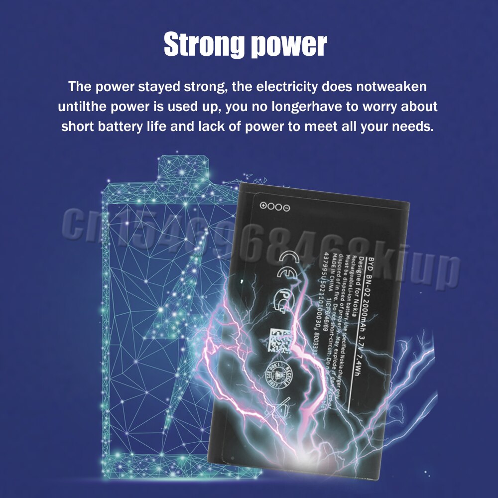1-20 stück 3.7v bn -02 bn 02 bn02 für wiederaufladbare lithium-batterien nokia  xl 4g rm -1061 rm-1030 ersatz-handyakkus