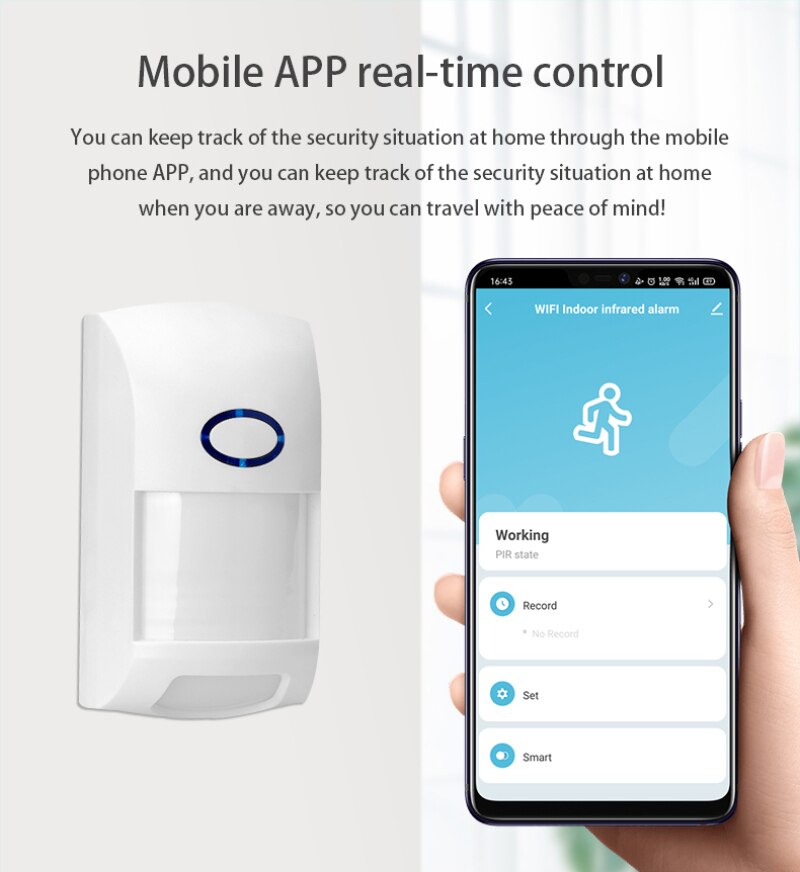 Tuya Smart WiFi-IR Detector 110 ° weitwinkel Motion Sensor Remote Alarm Smart Leben APP-zeit Überwachung Home Security Status