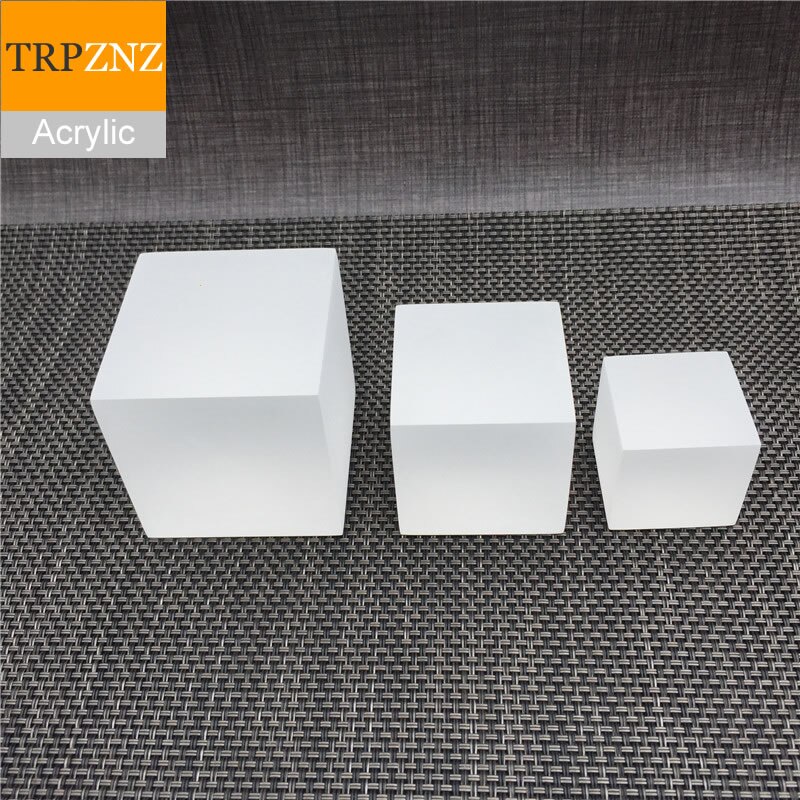 30mm Acrylic frosted square block,Cosmetic accessories base,White acrylic brick Shooting props product bottom support