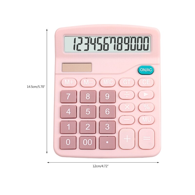 Desktop Calculator 12 Digit with Large LCD Display and Sensitive Button Solar and Battery Dual Power Standard Function