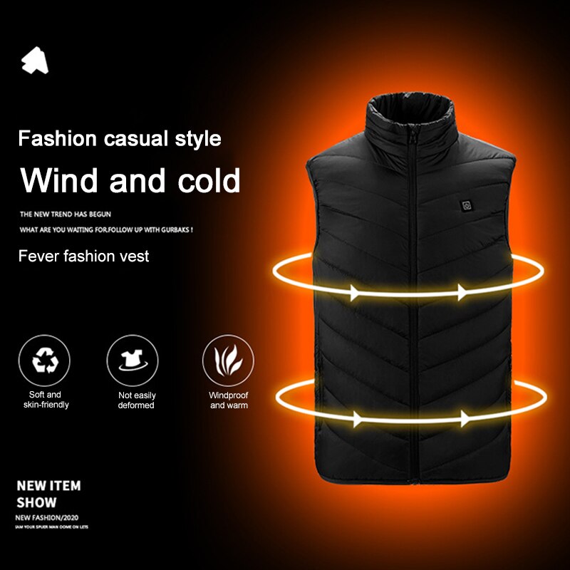 Outdoor Equipment USB Infrared Heating Vest Jacket Winter Electric Thermal Clothing Waistcoat Sports Hiking Camping Heated Vest